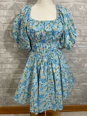 Altar'd State Light Blue Floral Mini Dress